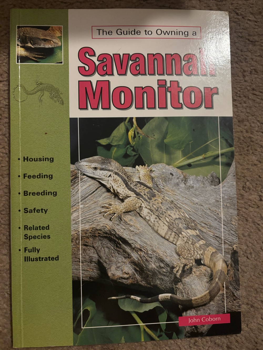 Monitor Lizard Care Book - Green and Beige